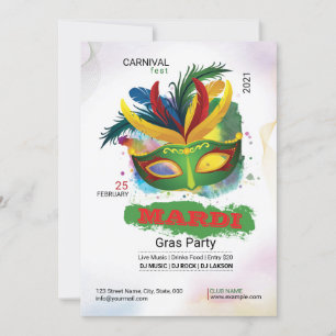 Mardi Gras Party Invitation