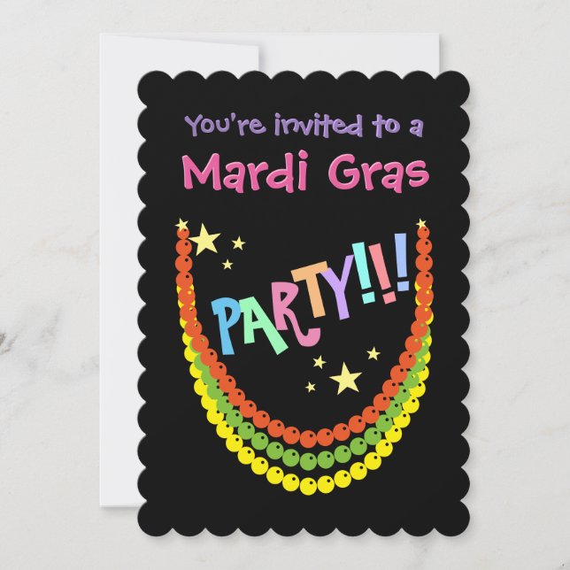 Mardi Gras Party Invitation (Front)