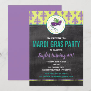 Mardi Gras Party Invitation