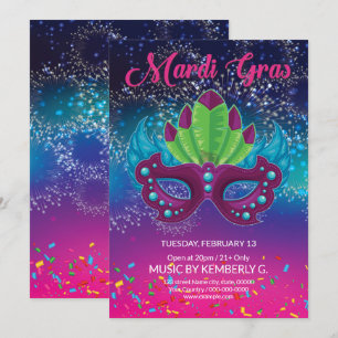 Mardi Gras Party Invitation