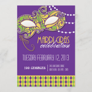 Mardi Gras Party Invitation