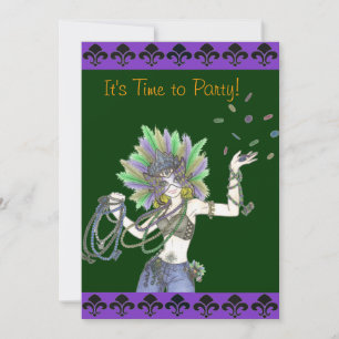 Mardi Gras Party Invitation