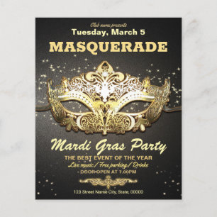 "Mardi Gras Party Invitation Flyer