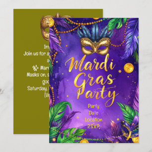 Mardi Gras Party – Let the Good Times Roll Invitation