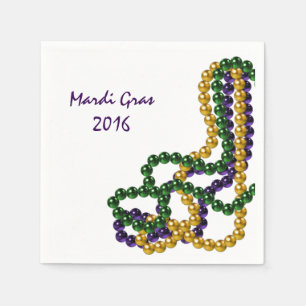 Mardi Gras Party Purple Gold and Green Napkin