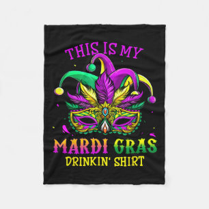 Mardi Gras Party Retro New Orleans Drinking Gifts Fleece Blanket