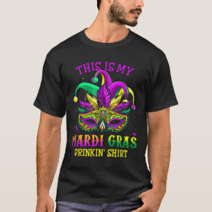 Mardi Gras Party Retro New Orleans Drinking Gifts T-Shirt