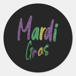 Mardi Gras Party Shirt Classic Round Sticker