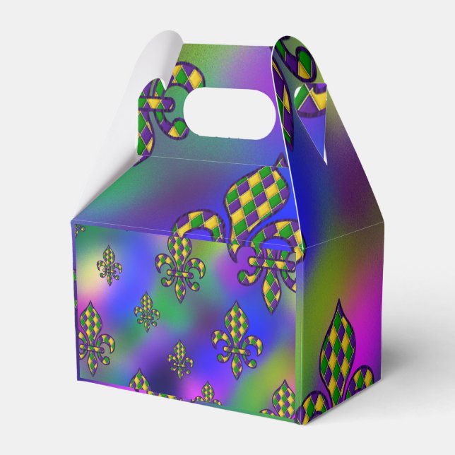 Mardi Gras Pattern Favour Box (Front Side)