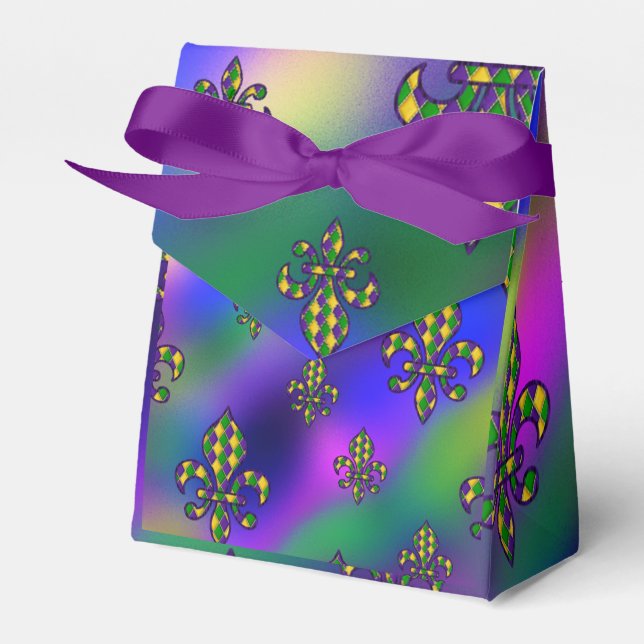 Mardi Gras Pattern Favour Box (Front Side)