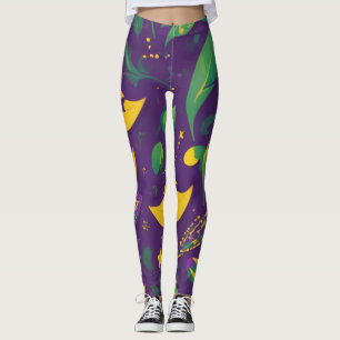 Mardi Gras Pattern Masquerade Leggings
