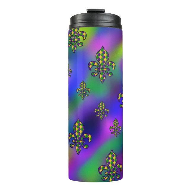 Mardi Gras Pattern Thermal Tumbler (Front)