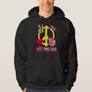 Mardi Gras Peace Love King Cake Colourful Mardi Gr Hoodie
