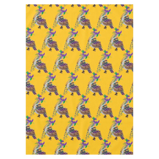 Mardi Gras Pelican Holiday party Tablecloth (Front)