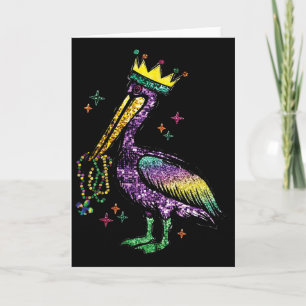Mardi Gras Pelican Louisiana For Mens Womens Card