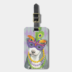 Mardi Gras Pit Bull Luggage Tag