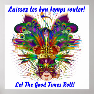 Mardi Gras Please View Notes Poster