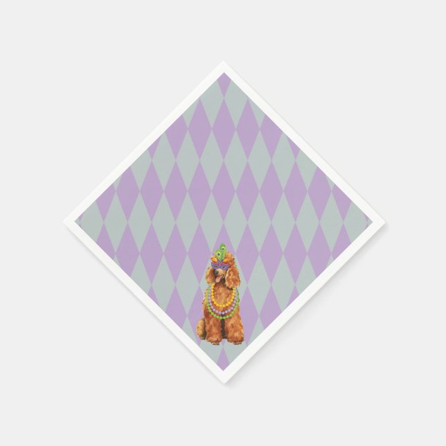 Mardi Gras Poodle Napkin (Corner)