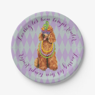 Mardi Gras Poodle Paper Plate