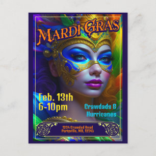 Mardi Gras Poster Invitations