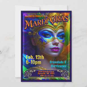 Mardi Gras Poster Invitations