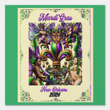 Mardi Gras Poster yard sign 2024