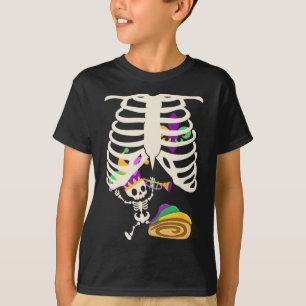 Mardi Gras Pregnancy Announcement Skeleton By T-Shirt