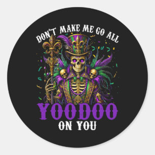 Mardi Gras Priest Top Hat New Orleans Witch Doctor Classic Round Sticker