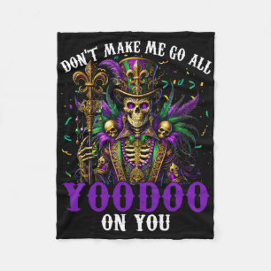 Mardi Gras Priest Top Hat New Orleans Witch Doctor Fleece Blanket