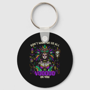 Mardi Gras Priestess Women New Orleans Witch Docto Key Ring