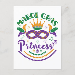 Mardi Gras Princess Cute Women Girls Carnival Postcard