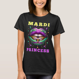Mardi Gras Princess Mardi Gras Lips Womens T-Shirt