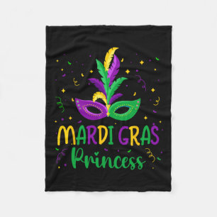 Mardi Gras Princess New Orleans Carnival Mardi Gra Fleece Blanket
