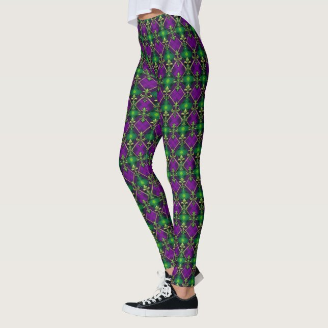 Mardi Gras Print Leggings (Left)
