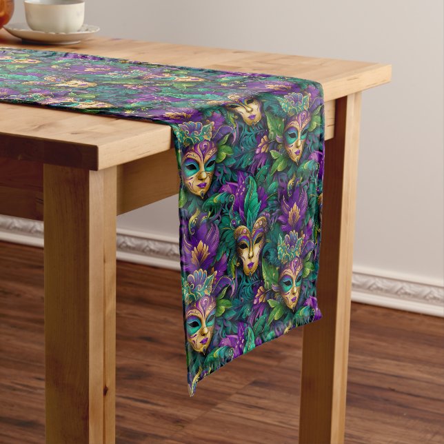 Mardi Gras Print Long Table Runner (In Situ)