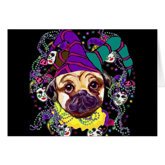 MARDI GRAS PUG (Front Horizontal)
