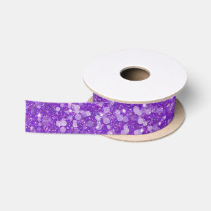 Mardi Gras Purple Colour Glitter Stripe Bling Satin Ribbon