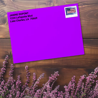Mardi Gras Purple Custom Address Envelope