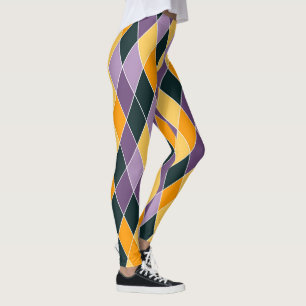 Mardi Gras Purple Gold High Quality Women's Leggings