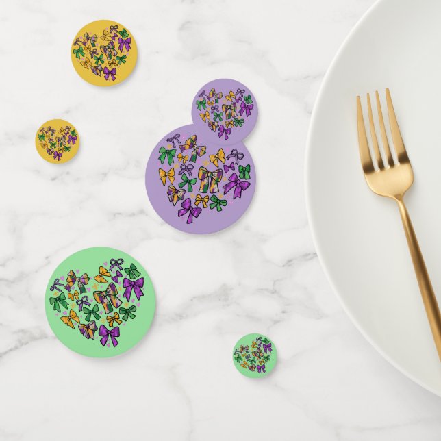 Mardi Gras Purple Green Yellow Confetti (Group)