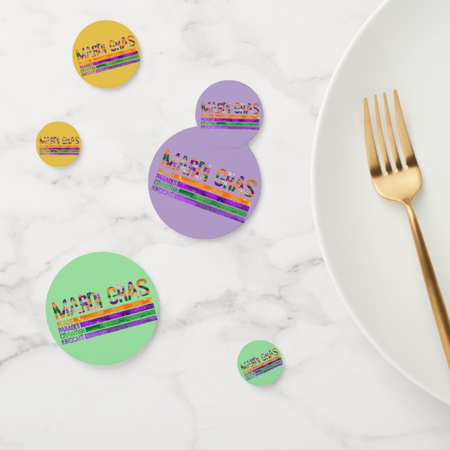 Mardi Gras Purple Green Yellow Confetti (Group)