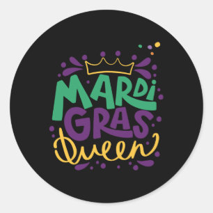Mardi Gras Queen Classic Round Sticker