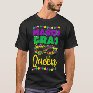 Mardi Gras Queen Crown Mask,Girls Adults Women T-Shirt