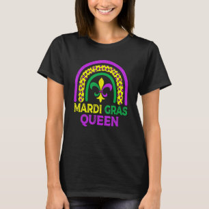 Mardi Gras Queen Leopard Rainbow Carnival Women Gi T-Shirt