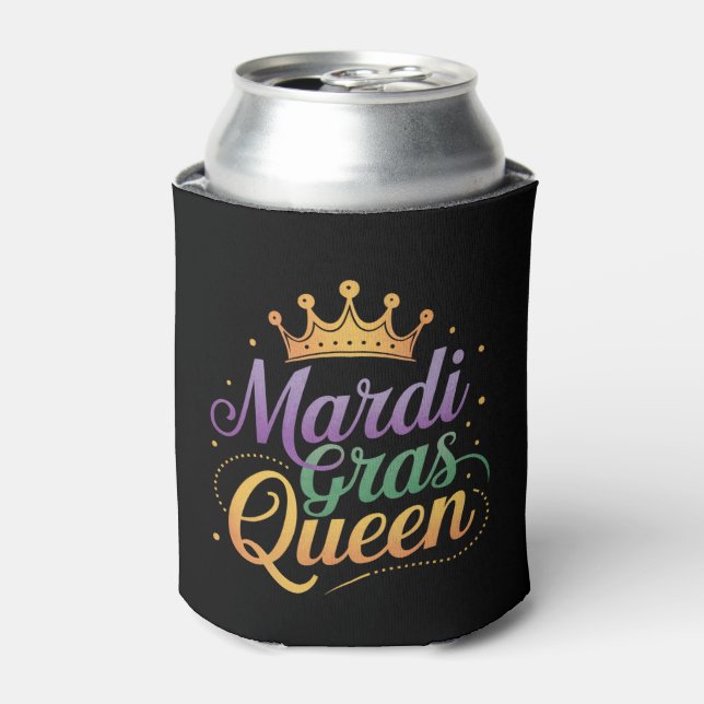 Mardi Gras Queen Parade Costume Party  Can Cooler (Can Front)