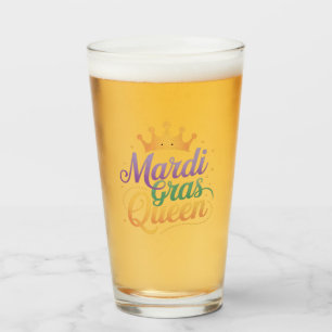 Mardi Gras Queen Parade Costume Party Glass
