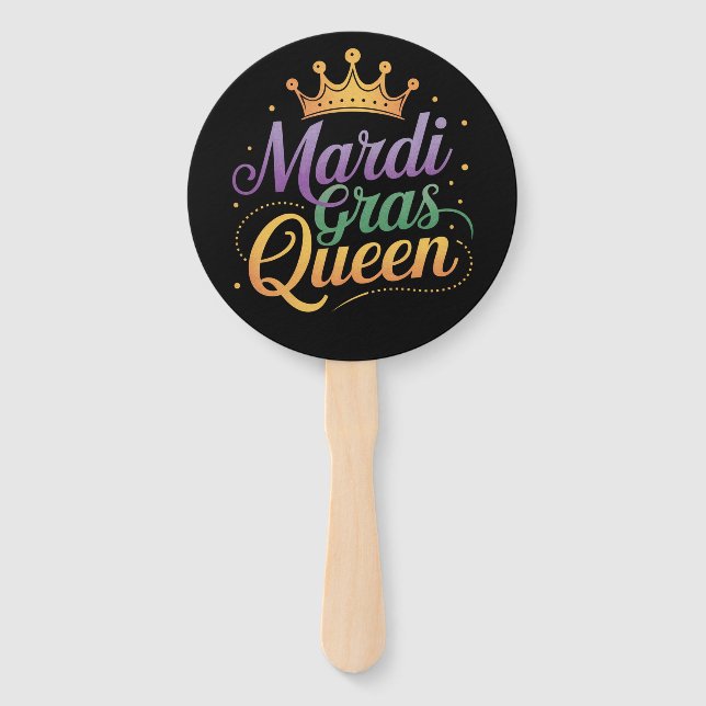 Mardi Gras Queen Parade Costume Party  Hand Fan (Front)