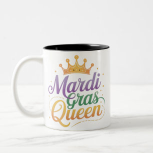 Mardi Gras Queen Parade Costume Party  Two-Tone Coffee Mug