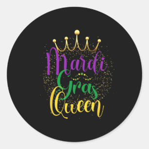 Mardi Gras Queen Parade Costume Party Women Gift M Classic Round Sticker
