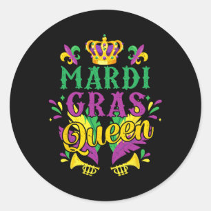 Mardi Gras Queen Parade Costume Party Women Girl M Classic Round Sticker